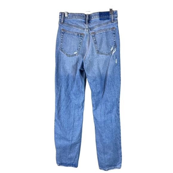Abercrombie & Fitch The Dad High Rise Straight Leg Jeans Size 26 2 Medium Wash - Picture 2 of 8